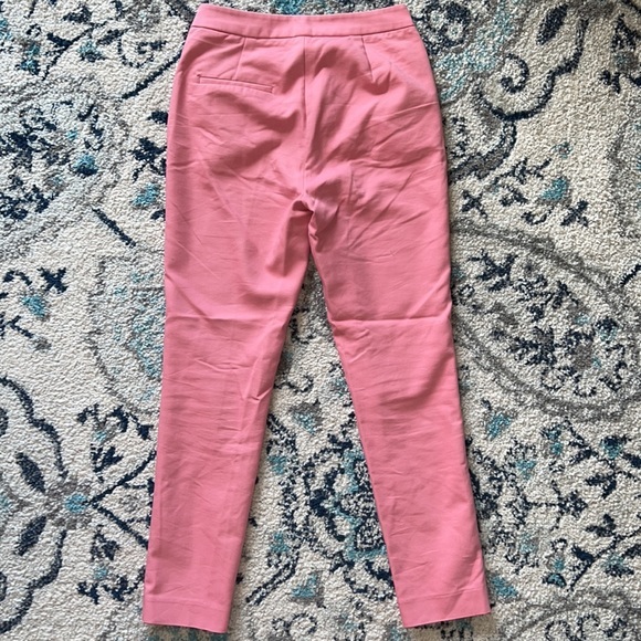 ZARA Pink Trousers with Ruffle detail Great looking Business Casual pant size XS - Picture 4 of 7